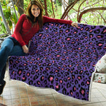 Purple And Pink Leopard Print Quilt