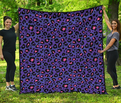 Purple And Pink Leopard Print Quilt