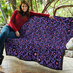 Purple And Pink Leopard Print Quilt