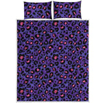 Purple And Pink Leopard Print Quilt Bed Set