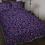 Purple And Pink Leopard Print Quilt Bed Set