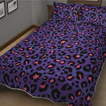 Purple And Pink Leopard Print Quilt Bed Set