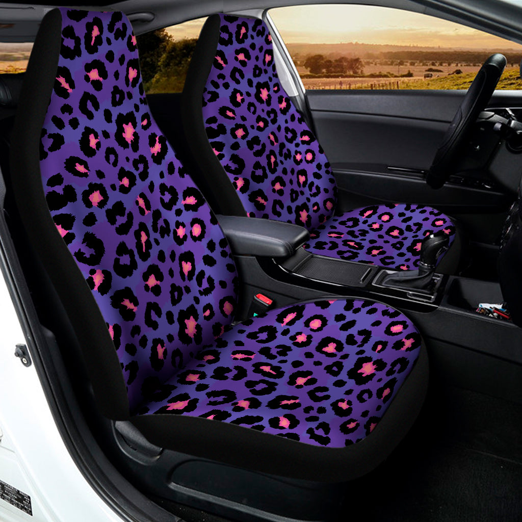 Purple And Pink Leopard Print Universal Fit Car Seat Covers