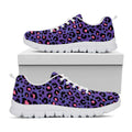 Purple And Pink Leopard Print White Running Shoes