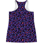 Purple And Pink Leopard Print Women's Racerback Tank Top