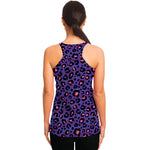 Purple And Pink Leopard Print Women's Racerback Tank Top