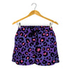 Purple And Pink Leopard Print Women's Shorts