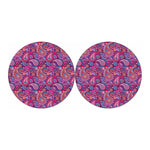 Purple And Pink Paisley Pattern Print Car Coasters