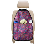 Purple And Pink Paisley Pattern Print Car Seat Organizers