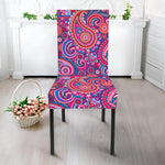 Purple And Pink Paisley Pattern Print Dining Chair Slipcover