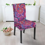 Purple And Pink Paisley Pattern Print Dining Chair Slipcover