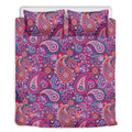 Purple And Pink Paisley Pattern Print Duvet Cover Bedding Set