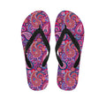 Purple And Pink Paisley Pattern Print Flip Flops