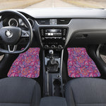 Purple And Pink Paisley Pattern Print Front and Back Car Floor Mats