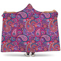 Purple And Pink Paisley Pattern Print Hooded Blanket