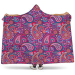Purple And Pink Paisley Pattern Print Hooded Blanket