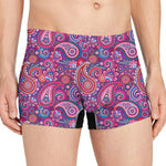 Purple And Pink Paisley Pattern Print Men's Boxer Briefs