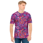 Purple And Pink Paisley Pattern Print Men's T-Shirt