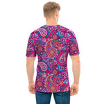 Purple And Pink Paisley Pattern Print Men's T-Shirt
