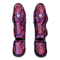 Purple And Pink Paisley Pattern Print Muay Thai Shin Guards