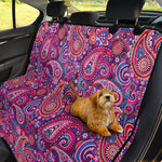 Purple And Pink Paisley Pattern Print Pet Car Back Seat Cover