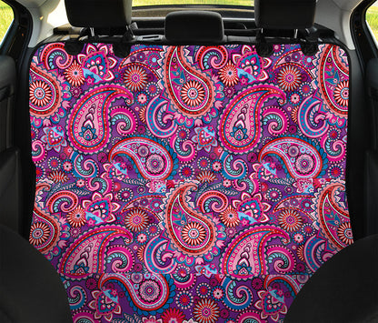 Purple And Pink Paisley Pattern Print Pet Car Back Seat Cover