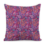 Purple And Pink Paisley Pattern Print Pillow Cover