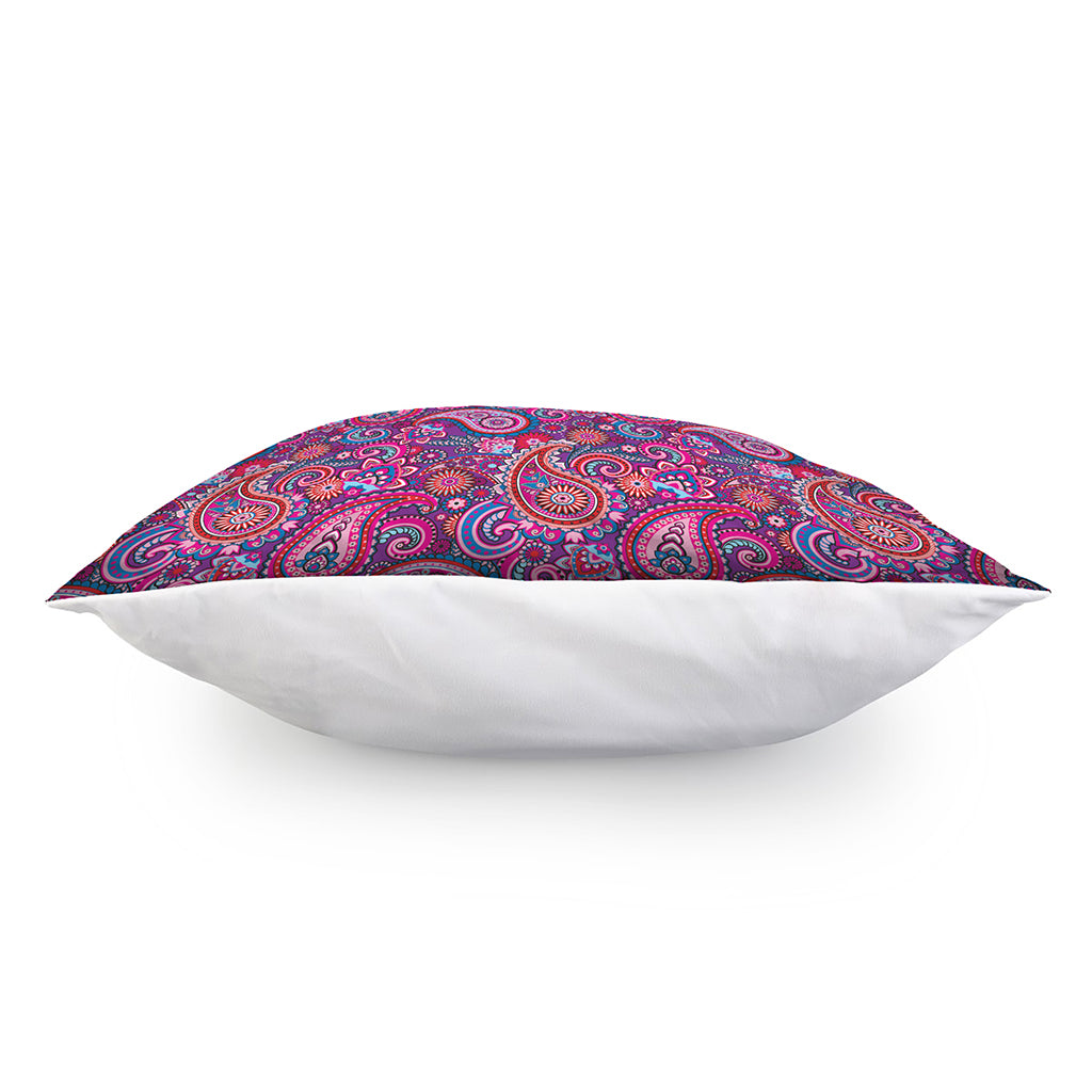 Purple And Pink Paisley Pattern Print Pillow Cover