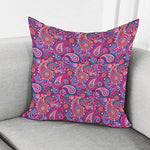 Purple And Pink Paisley Pattern Print Pillow Cover