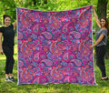 Purple And Pink Paisley Pattern Print Quilt