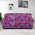 Purple And Pink Paisley Pattern Print Sofa Cover