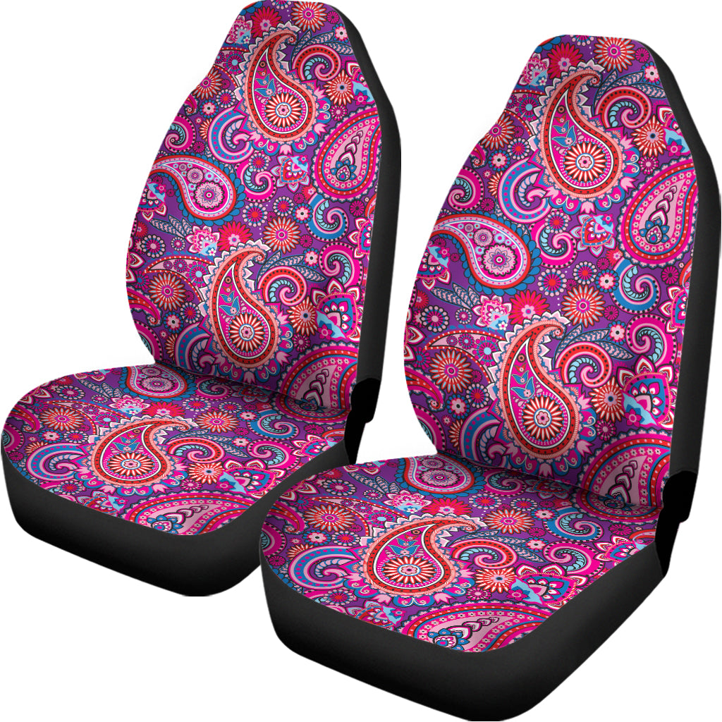 Purple And Pink Paisley Pattern Print Universal Fit Car Seat Covers