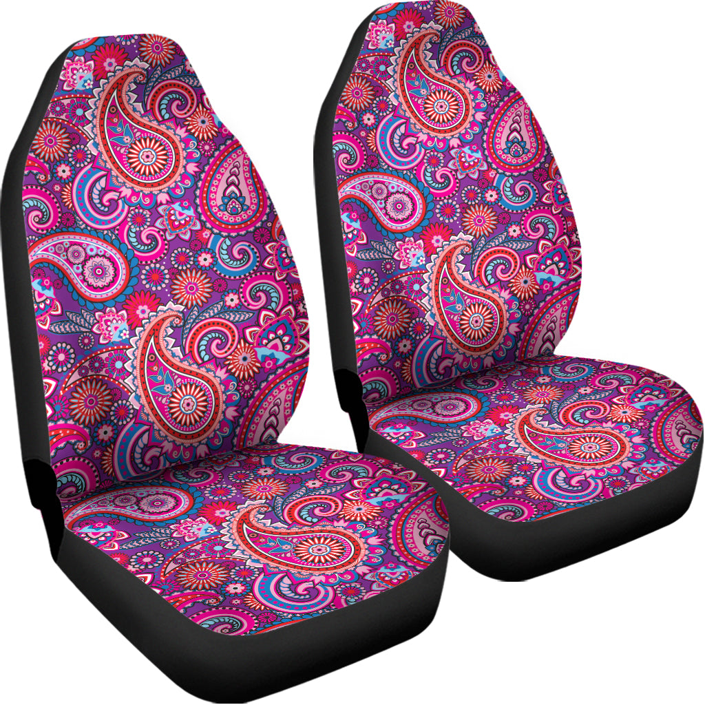 Purple And Pink Paisley Pattern Print Universal Fit Car Seat Covers