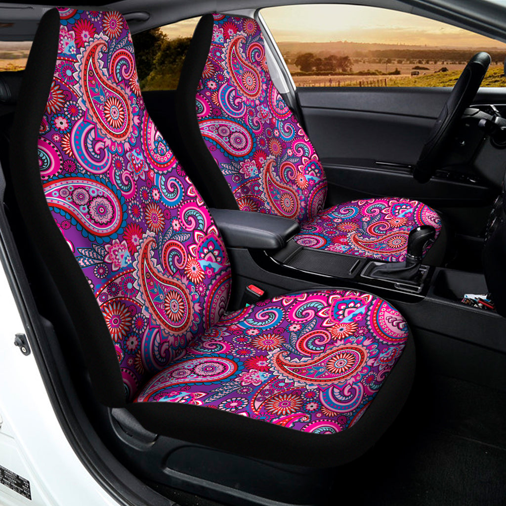 Purple And Pink Paisley Pattern Print Universal Fit Car Seat Covers