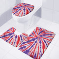 Purple And Red Spider Tie Dye Print 3 Piece Bath Mat Set