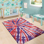 Purple And Red Spider Tie Dye Print Area Rug