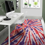 Purple And Red Spider Tie Dye Print Area Rug