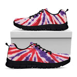 Purple And Red Spider Tie Dye Print Black Sneakers