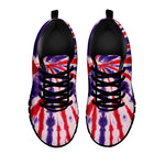 Purple And Red Spider Tie Dye Print Black Sneakers