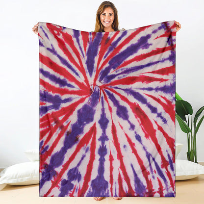 Purple And Red Spider Tie Dye Print Blanket