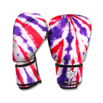 Purple And Red Spider Tie Dye Print Boxing Gloves