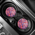 Purple And Red Spider Tie Dye Print Car Coasters