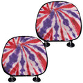 Purple And Red Spider Tie Dye Print Car Headrest Covers