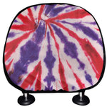 Purple And Red Spider Tie Dye Print Car Headrest Covers