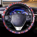 Purple And Red Spider Tie Dye Print Car Steering Wheel Cover