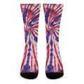 Purple And Red Spider Tie Dye Print Crew Socks