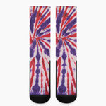 Purple And Red Spider Tie Dye Print Crew Socks