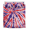 Purple And Red Spider Tie Dye Print Duvet Cover Bedding Set