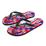 Purple And Red Spider Tie Dye Print Flip Flops