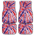Purple And Red Spider Tie Dye Print Front and Back Car Floor Mats